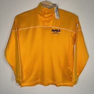 Northern Arizona University X Adidas Mockneck Sweater 3/4 Zip New Yellow Large